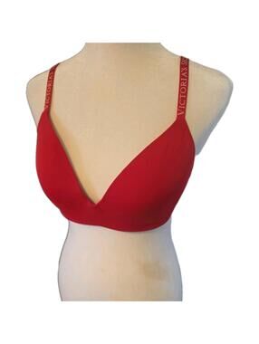 Victoria's Secret Bra 34D Red -T-Shirt Bra No Underwire and adjustable Lingerie